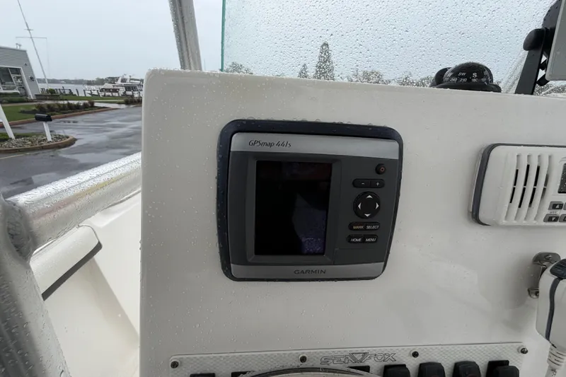 Slide: The Image of 2010 Sea Fox 216 Center Console with Garmin GPSMap 441s, wet dashboard view. - 19