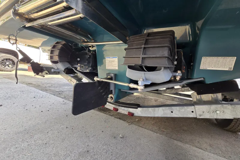 Slide: The Image of Rear view of a 2022 Yamaha Boats 212S, showcasing dual jet propulsion system. - 13