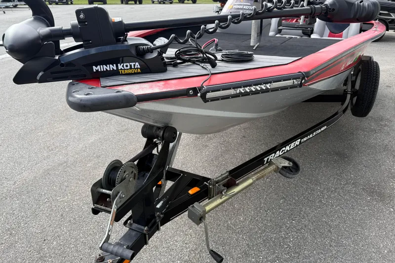 Slide: The Image of 2007 Tracker Pro Team 175 TXW boat with Minn Kota Terrova motor on trailer. - 9