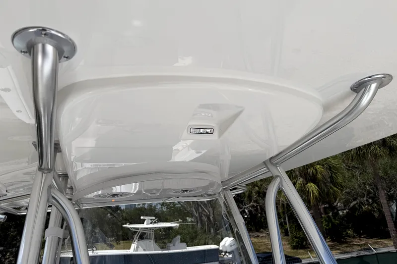 Slide: The Image of T-top structure of 2026 Contender 32 ST boat with stainless steel supports. - 21