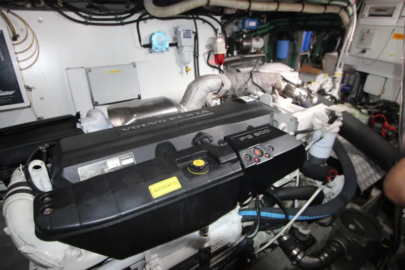 Slide: The Image of Engine room of a 2014 Sunseeker Manhattan 55 yacht with Volvo Penta IPS 800. - 47