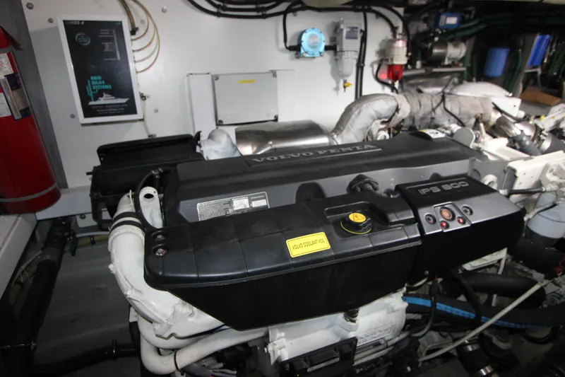 Slide: The Image of Engine room of a 2014 Sunseeker Manhattan 55 yacht with Volvo Penta IPS 800 engine. - 48
