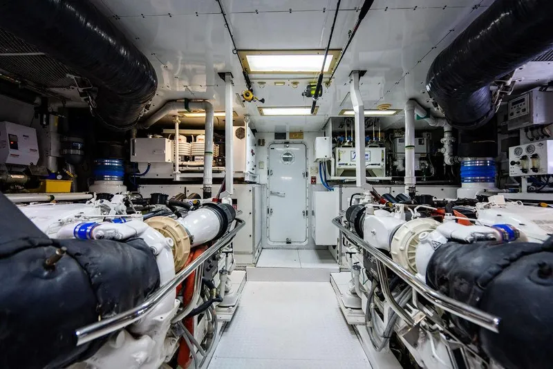 Slide: The Image of Engine room of a 2001 Intermarine Raised Pilothouse yacht. - 31