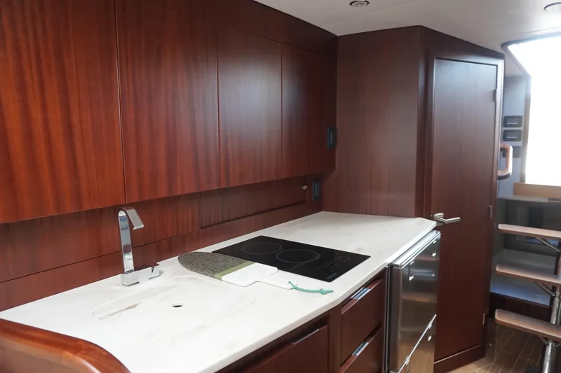 Slide: The Image of Luxurious kitchen interior of 2021 Jupiter 41 SB yacht with modern appliances. - 47