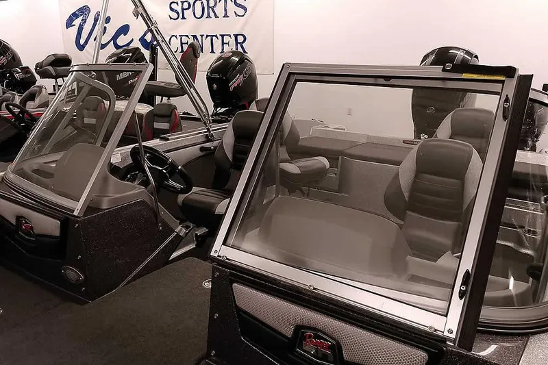 Slide: The Image of 2018 Ranger 1880MS Angler boat displayed at Vic's Sports Center showroom. - 14