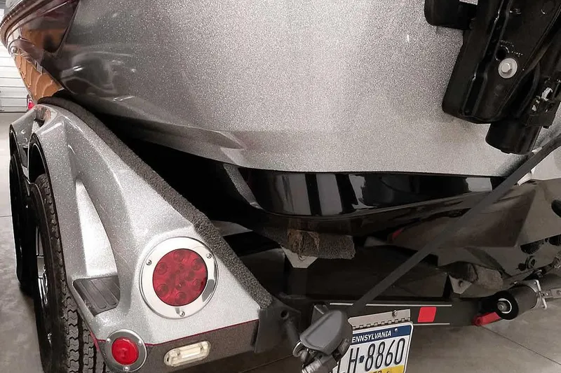 Slide: The Image of 2018 Ranger 1880MS Angler boat on trailer, rear view with Pennsylvania license plate. - 15