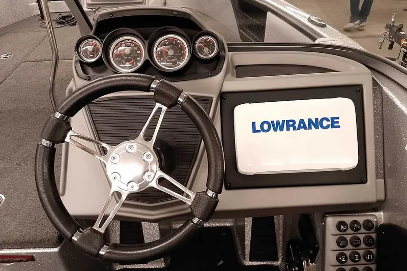 Slide: The Image of 2018 Ranger 1880MS Angler dashboard with steering wheel and Lowrance display. - 33