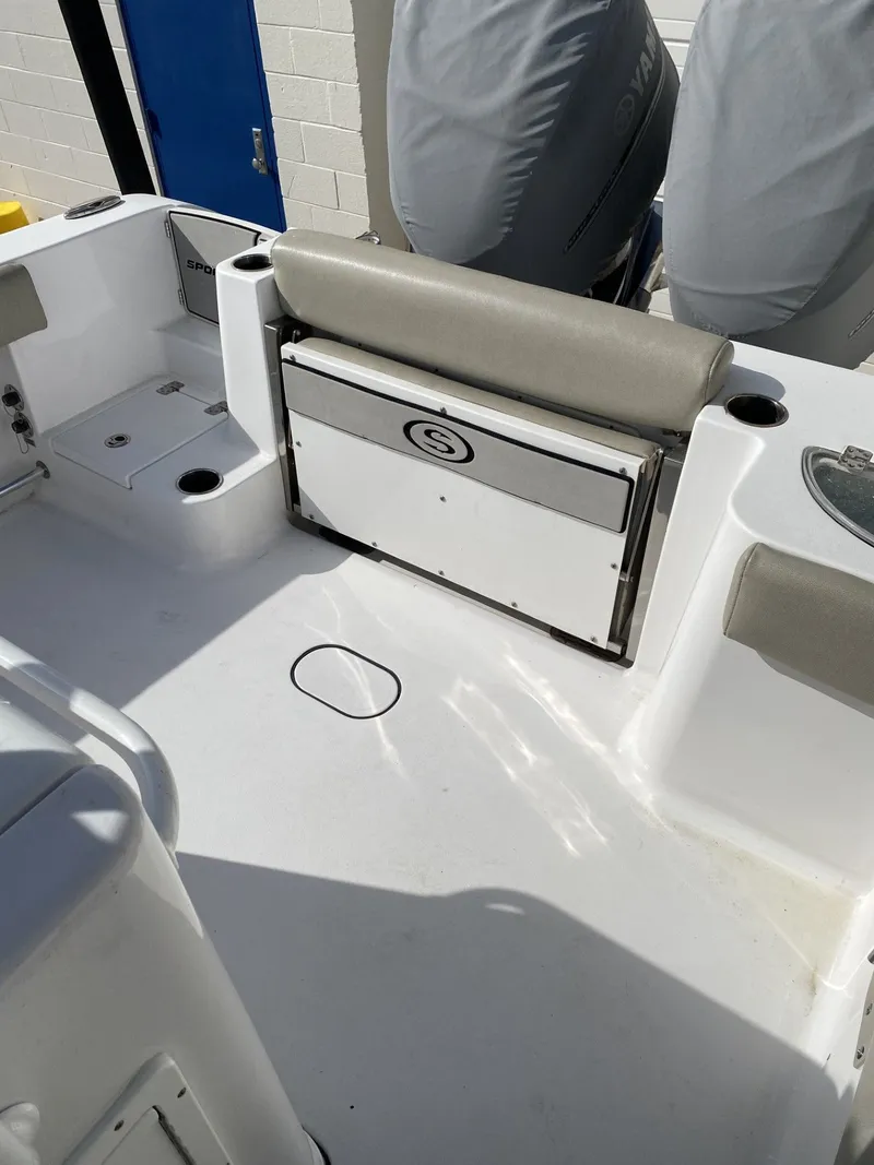 Slide: The Image of Interior of a 2021 Sportsman Open 282 Center Console boat. - 10