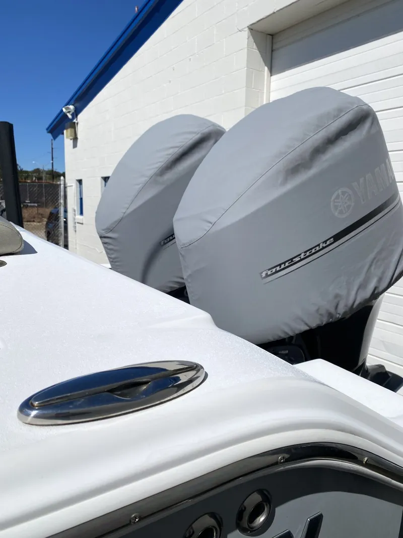 Slide: The Image of 2021 Sportsman Open 282 with Yamaha engine covers. - 3