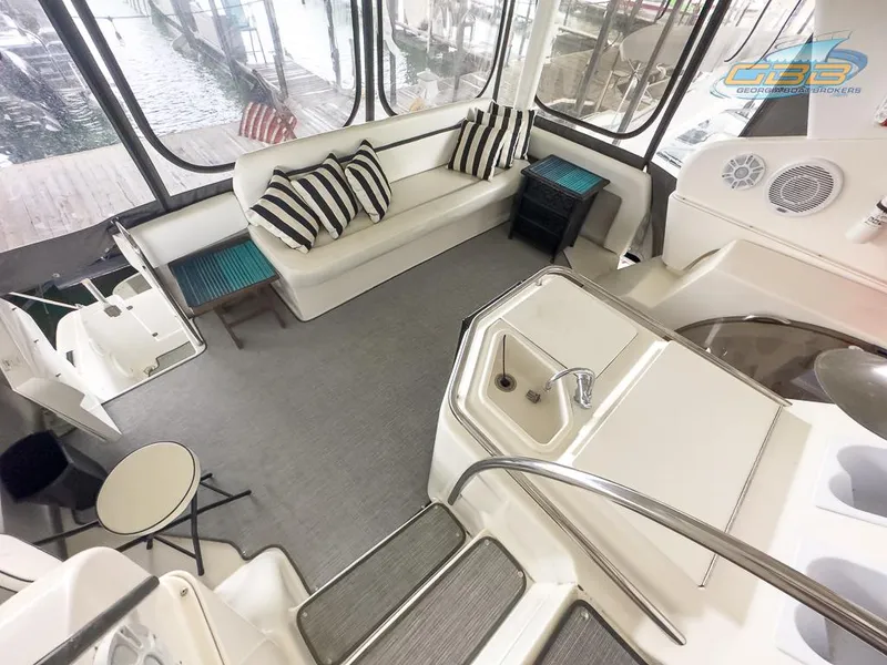 Slide: The Image of Interior of the 1996 Silverton 442 Cockpit Motor Yacht. - 22