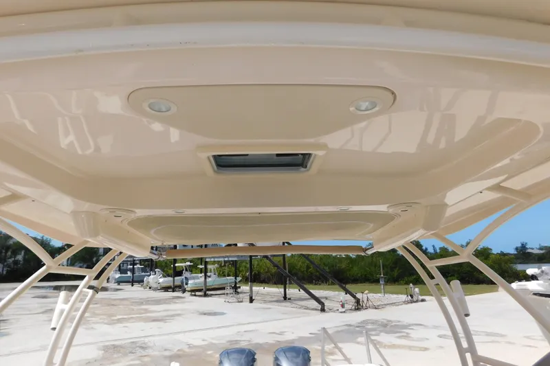 Slide: The Image of 2015 Grady-White Freedom 307 boat canopy with integrated lighting and sleek design. - 39