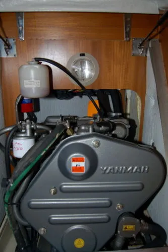Slide: The Image of Yanmar engine in a 2006 Hunter 38 sailboat. - 20