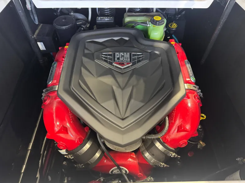 Slide: The Image of 2023 Nautique Super Air Nautique S23 engine with red PCM cover. - 33