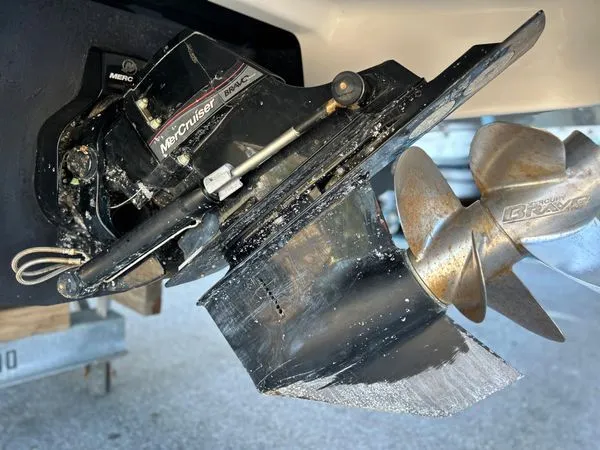 Slide: The Image of Close-up of a MerCruiser drive on a 2014 Chaparral 244 Sunesta. - 12
