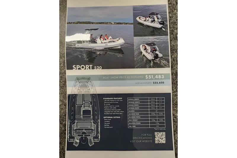 Slide: The Image of 2026 Highfield Sport 520 boat brochure with images, specifications, and pricing details. - 8