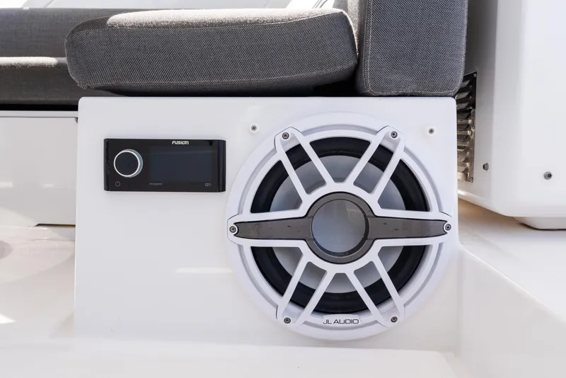 Slide: The Image of Audio system on 2023 Azimut Fly 50 yacht with JL Audio speaker and Fusion control. - 55