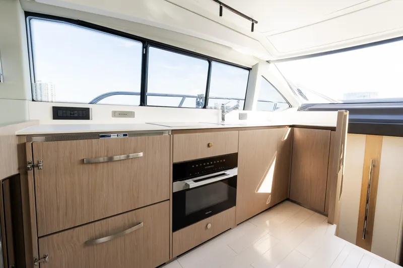 Slide: The Image of Modern kitchen interior of 2023 Azimut Fly 50 yacht with sleek cabinetry and appliances. - 71