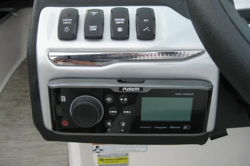 Slide: The Image of Control panel of a 2017 Regal 2000 ES Bowrider with Fusion MS-UD650 audio system. - 15
