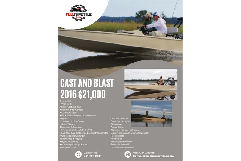 Slide: The Image of 2016 Cast and Blast Center Console boat for sale, priced at $21,000. - 4