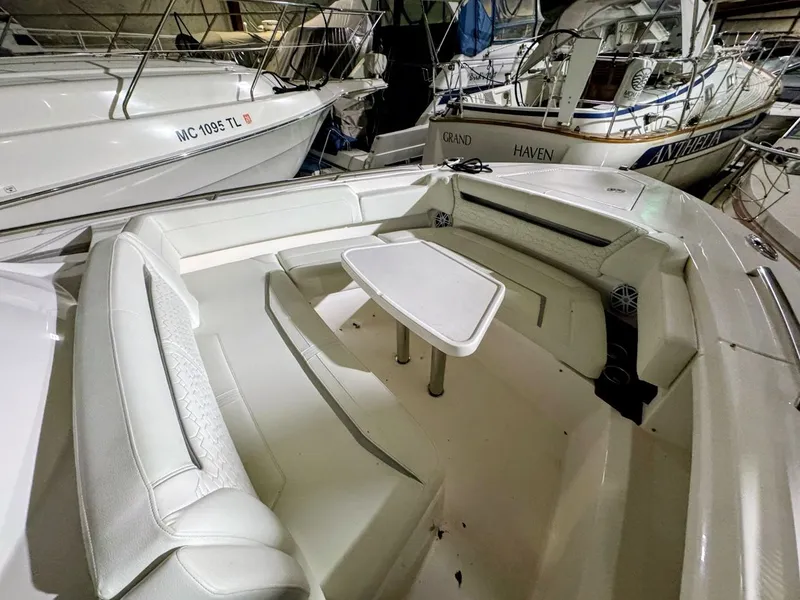 Slide: The Image of Interior of 2024 Tiara Yachts 38 LS with seating area. - 11