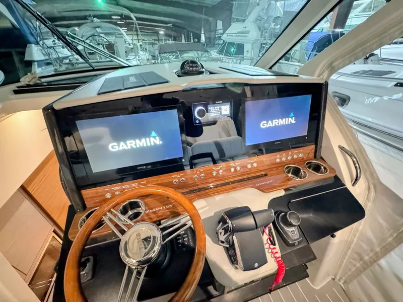 Slide: The Image of Interior view of 2024 Tiara Yachts 38 LS with Garmin displays. - 15