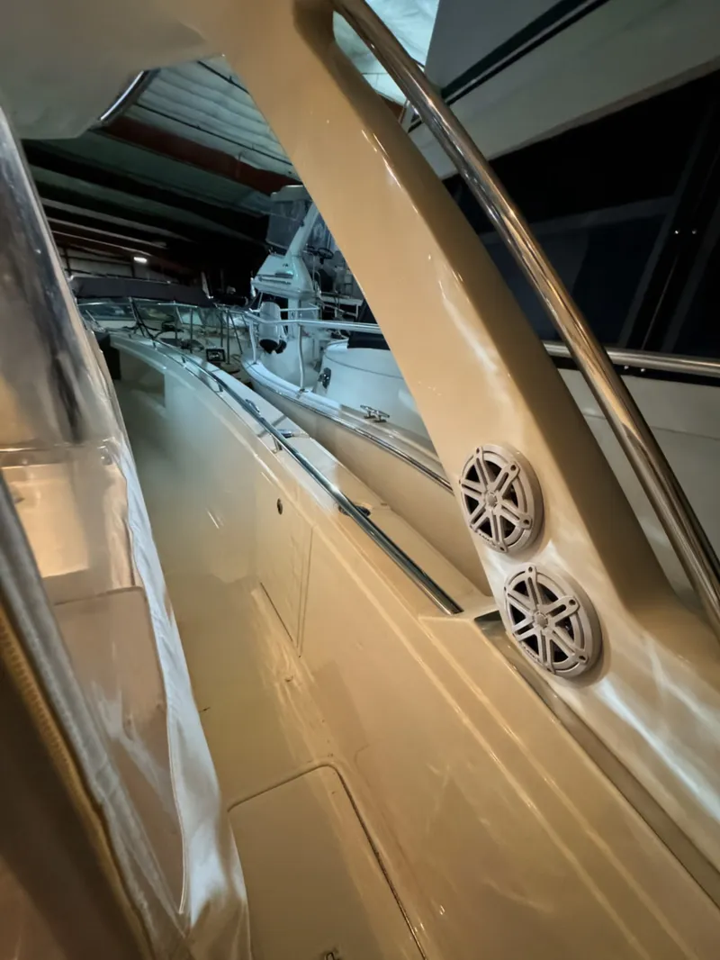 Slide: The Image of Interior view of 2024 Tiara Yachts 38 LS in a shipyard. - 22