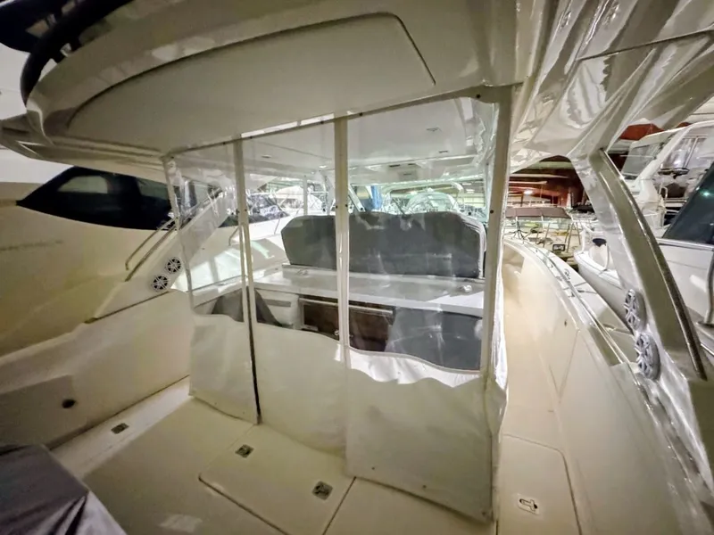 Slide: The Image of Interior view of 2024 Tiara Yachts 38 LS with transparent covers. - 8