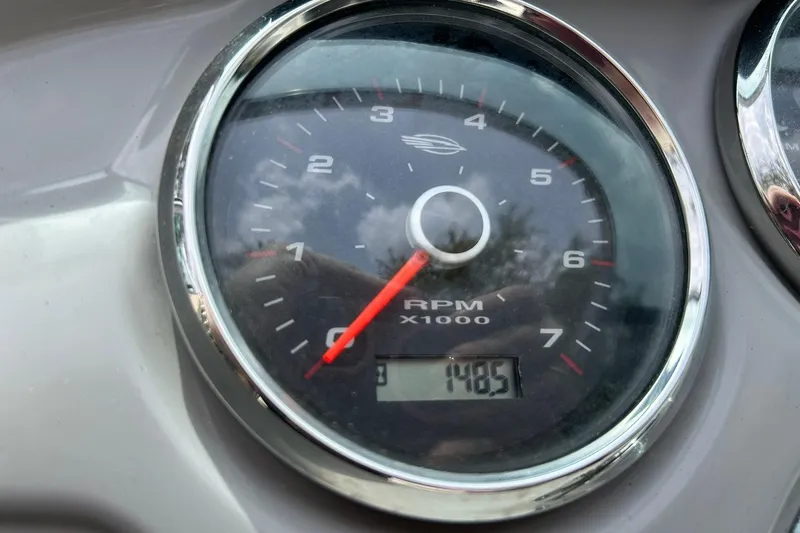 Slide: The Image of Close-up of 2016 Chaparral 21 H2O Sport tachometer showing 1485 RPM. - 37
