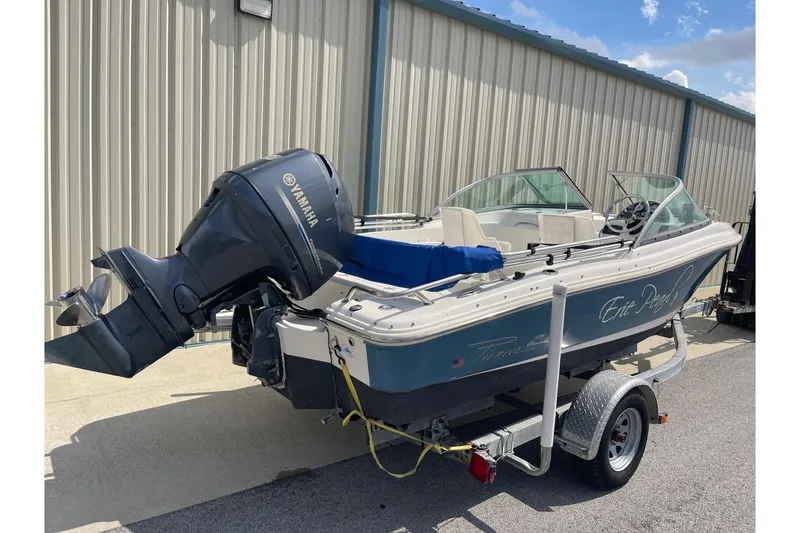 Slide: The Image of 2013 Pioneer 175 Venture boat with Yamaha outboard motor on trailer. - 6