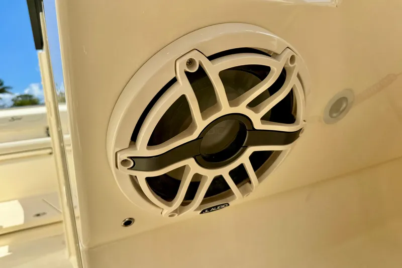 Slide: The Image of Speaker detail on 2027 Scout 288 Dorado boat, featuring JL Audio system. - 47