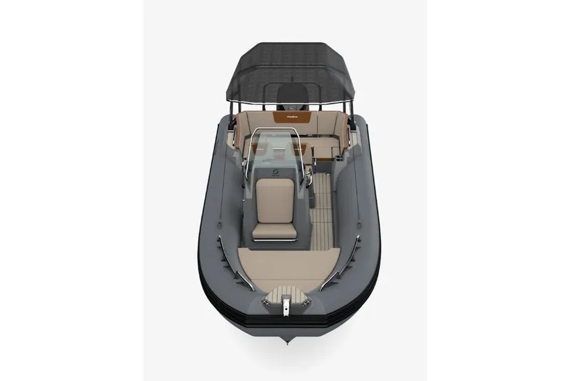 Slide: The Image of 2026 Zodiac Medline 6.8 boat, top view, featuring sleek design and spacious seating. - 8
