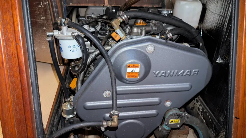 Slide: The Image of Yanmar engine in a 1998 Island Packet 40 sailboat. - 36