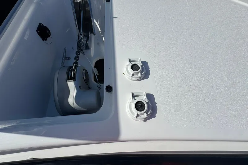 Slide: The Image of Anchor system on 2026 Tidewater 302 CC Adventure boat deck. - 48