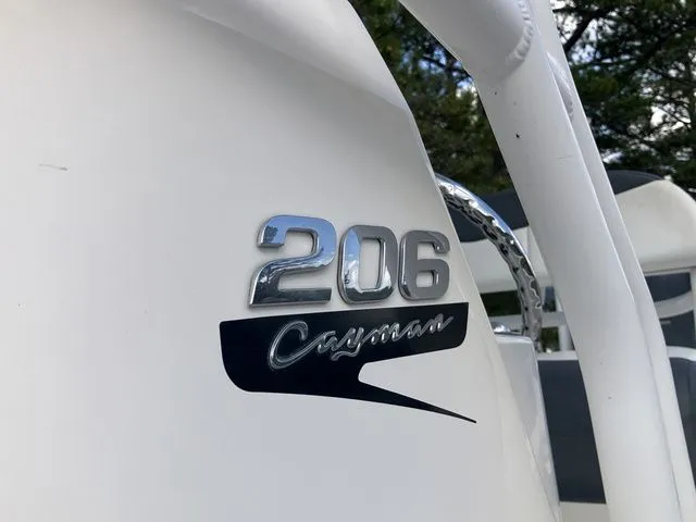 Slide: The Image of Close-up of 2020 Robalo 206 Cayman emblem. - 19