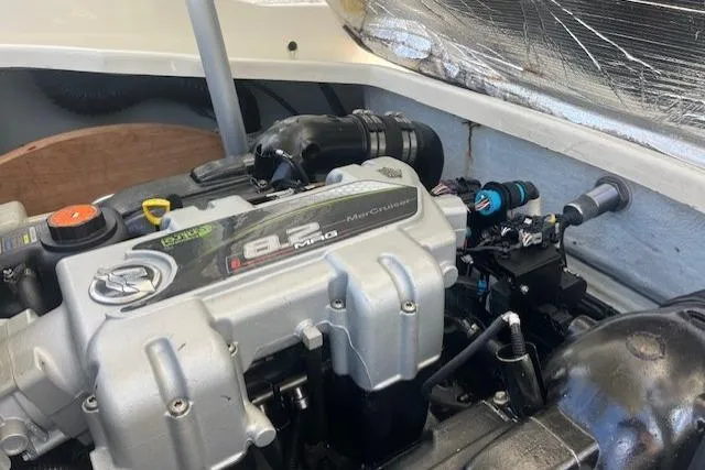 Slide: The Image of 2019 Chris-Craft Launch 27 interior with logo, speaker, and cup holder. - 21