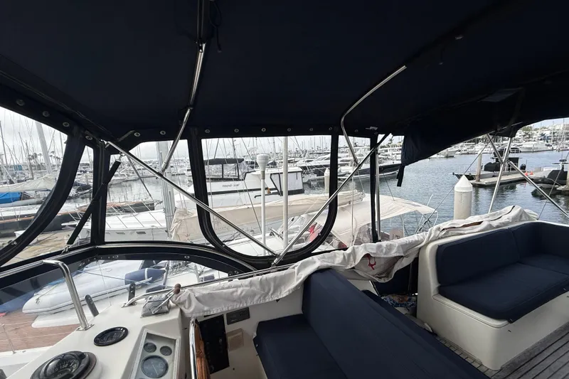 Slide: The Image of Interior view of 1992 Grand Banks 46 Classic yacht at marina. - 68
