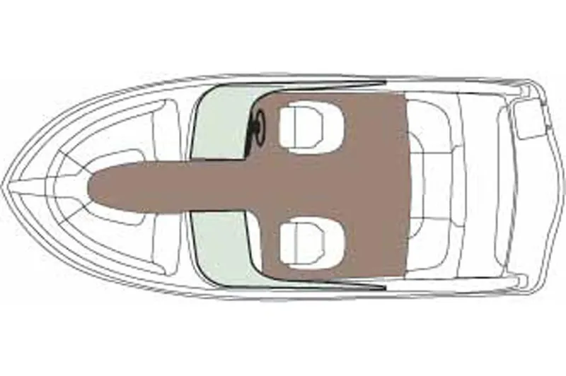 Slide: The Image of Manufacturer Provided Image: Top view layout of 2012 Rinker Captiva 216 BR boat. - 13