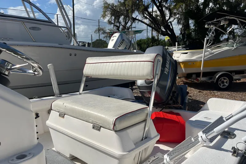 Slide: The Image of 2005 Cape Craft 16 CC boat interior with Yamaha outboard motor and seating. - 6