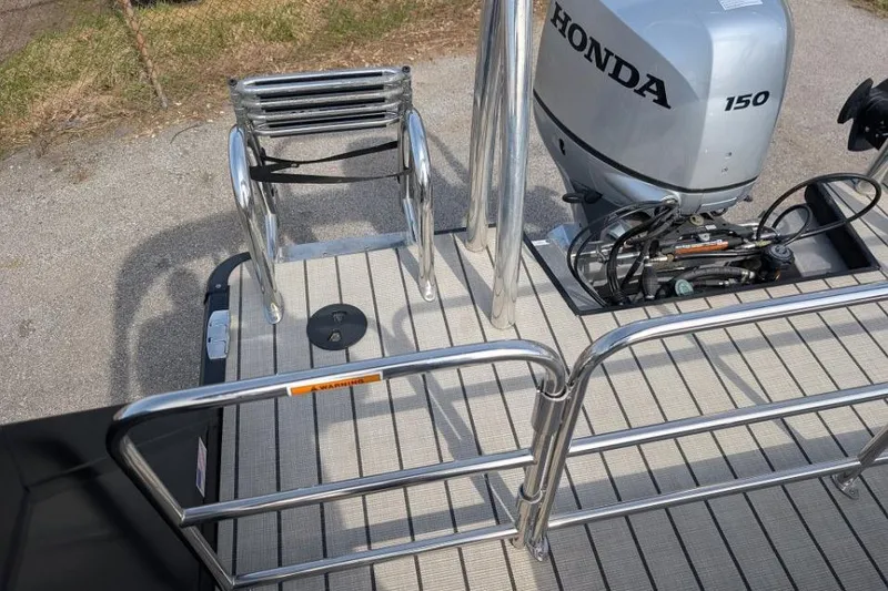 Slide: The Image of 2022 Viaggio 23 S boat with Honda 150 engine and stainless steel ladder. - 13