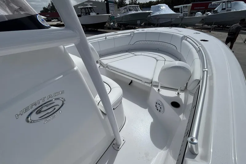 Slide: The Image of 2022 Sportsman Heritage 231 Center Console boat with spacious seating and sleek design. - 6