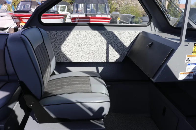 Slide: The Image of Interior of 2026 Alumaweld Stryker 202 boat, featuring a sleek, modern seat design. - 7