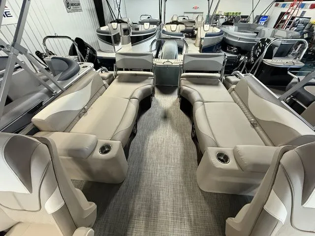 Slide: The Image of Interior view of 2026 Tahoe LTZ 23 FT Quad Lounger Shift boat. - 12