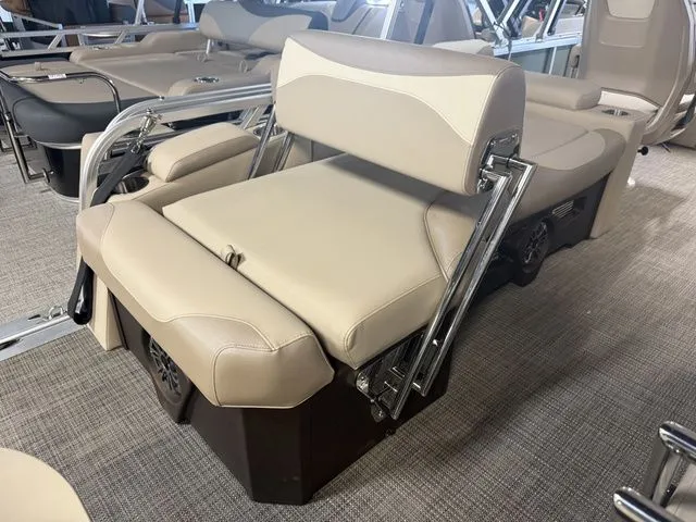 Slide: The Image of Luxurious seating in Tahoe LTZ 2026 Quad Lounger boat. - 14