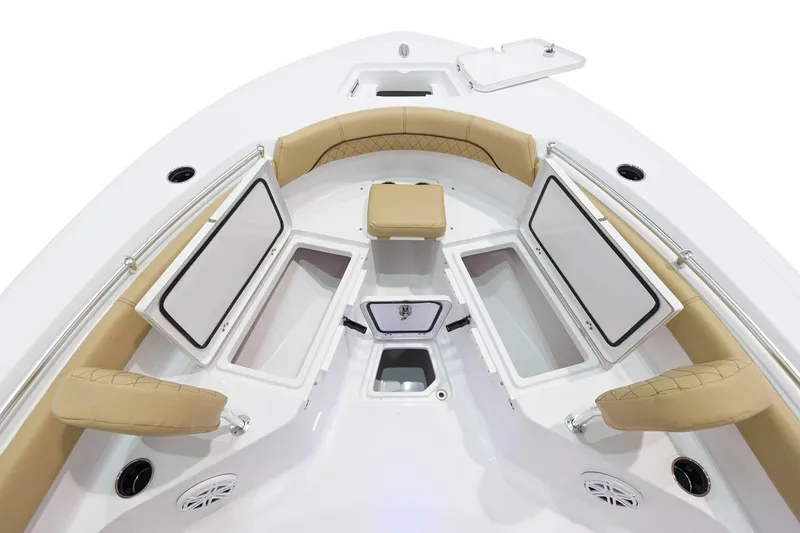 Slide: The Image of Manufacturer Provided Image: 2022 Sportsman Open 212 Center Console boat interior with storage compartments and seating. - 11