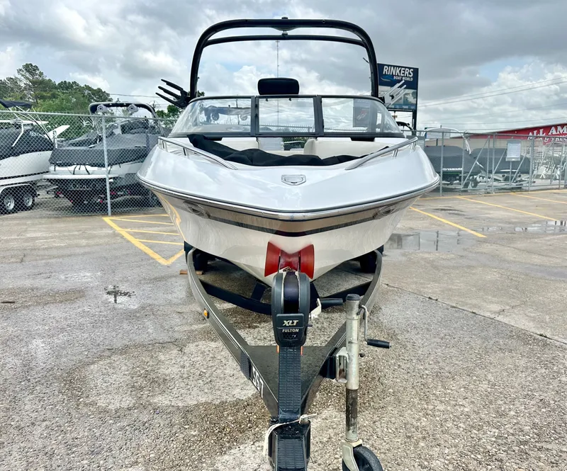 Slide: The Image of 2005 Malibu Sunscape 23 LSV boat on trailer, front view. - 5