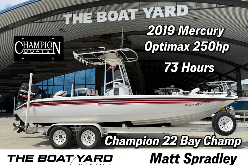 The Image of 2005 Champion 22 Bay Champ boat with 2019 Mercury Optimax 250hp engine, 73 hours. - 0