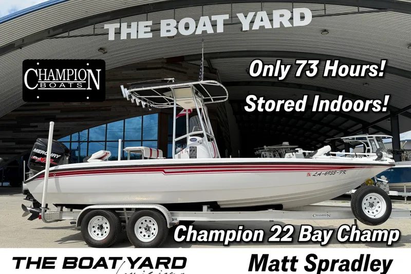 The Image of 2005 Champion 22 Bay Champ boat, only 73 hours, stored indoors, displayed at The Boat Yard. - 1