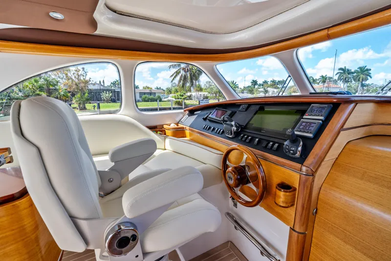 Slide: The Image of Luxurious interior of 2012 Zeelander 44 yacht with elegant wood finish and modern controls. - 11
