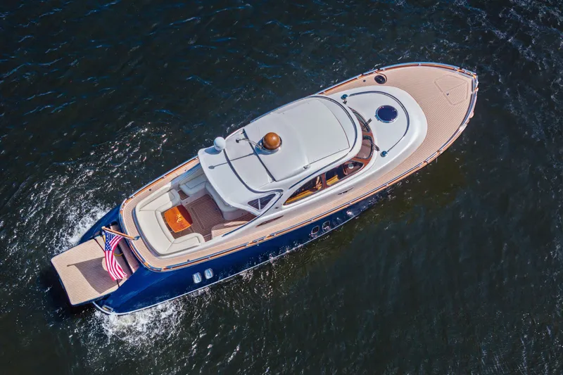 Slide: The Image of Aerial view of 2012 Zeelander 44 yacht cruising on open water. - 4