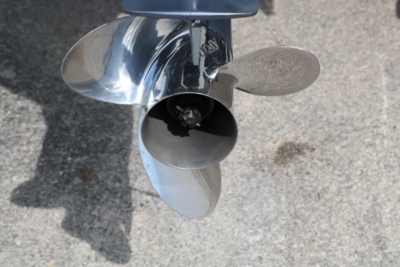 Slide: The Image of Close-up of a shiny boat propeller on a 2014 Xcursion X23F. - 44